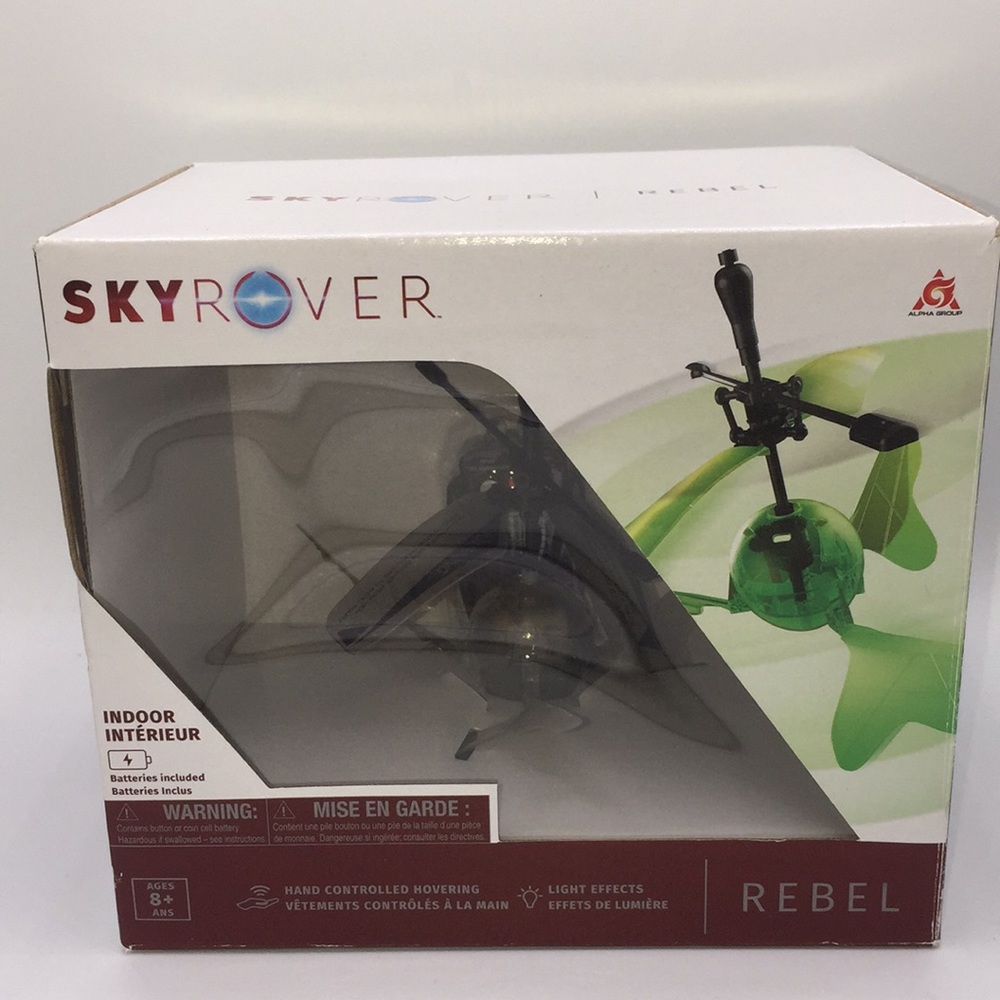 SkyRover Rebel Helicopter Indoor Toy Light Effects Remote or Hand Contro…
